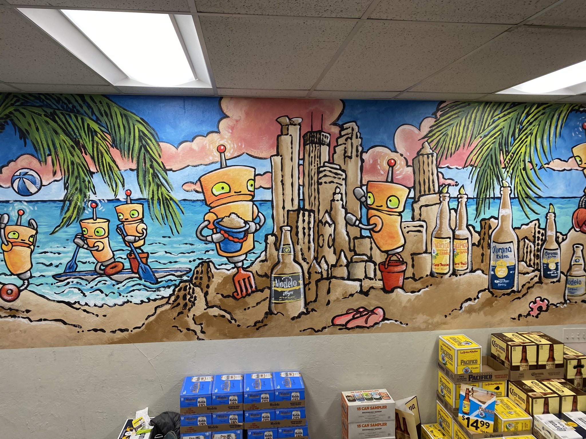 Central Corona mural characters
