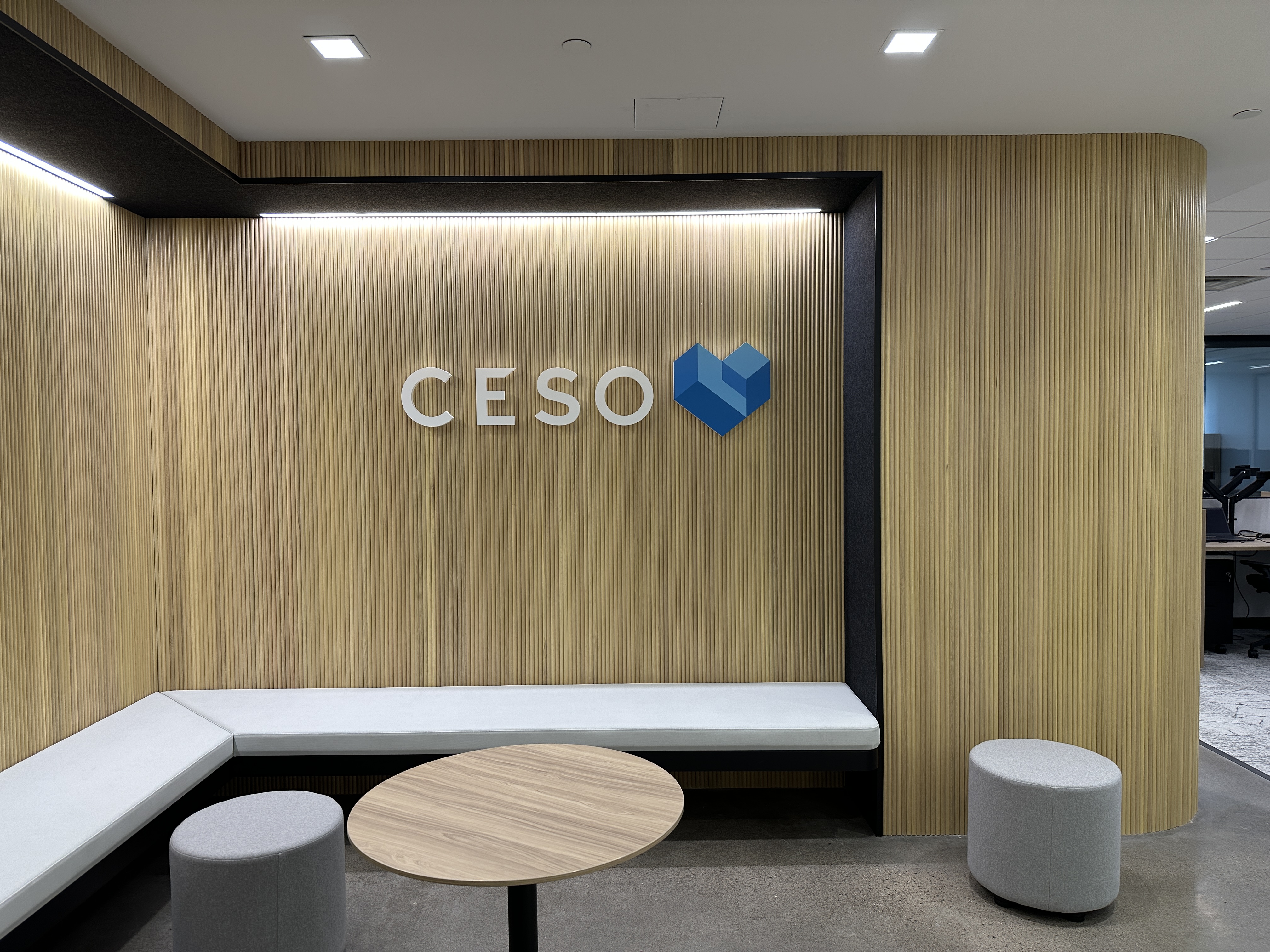 CESO lobby logo installation