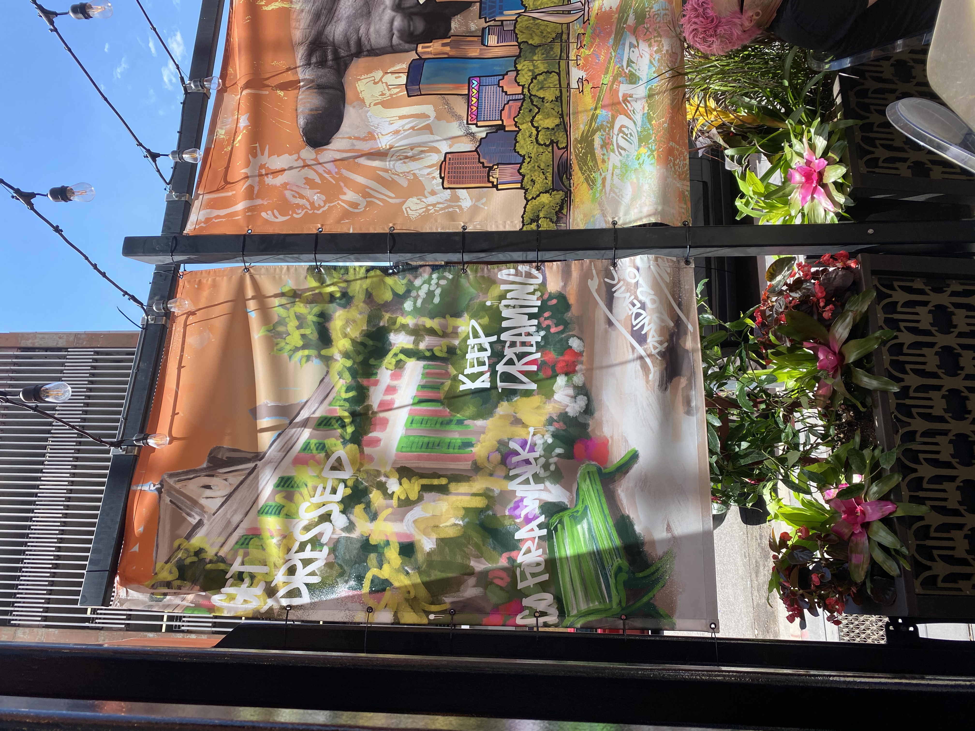 French Graffiti patio view
