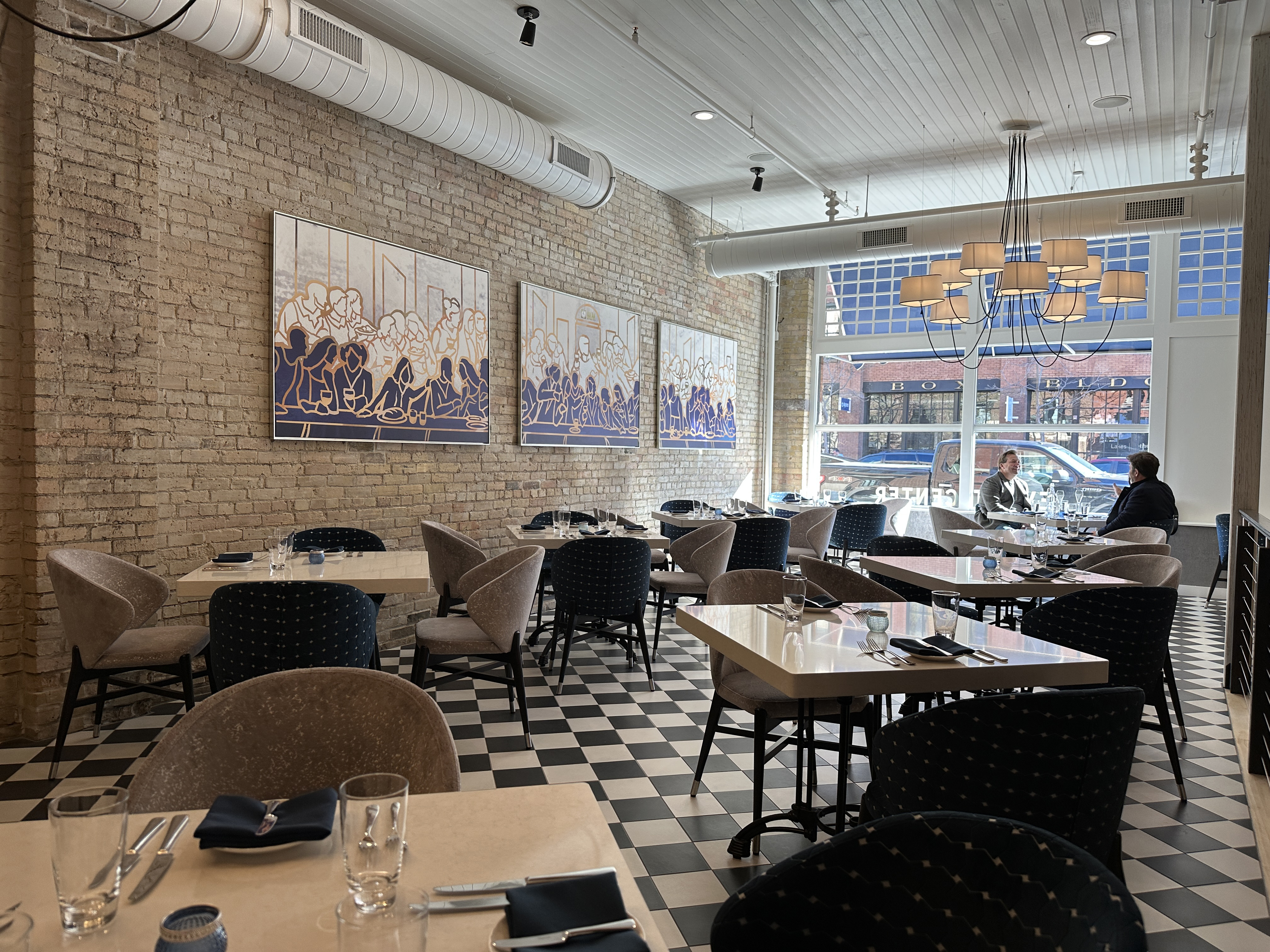 Restaurant interior art installation