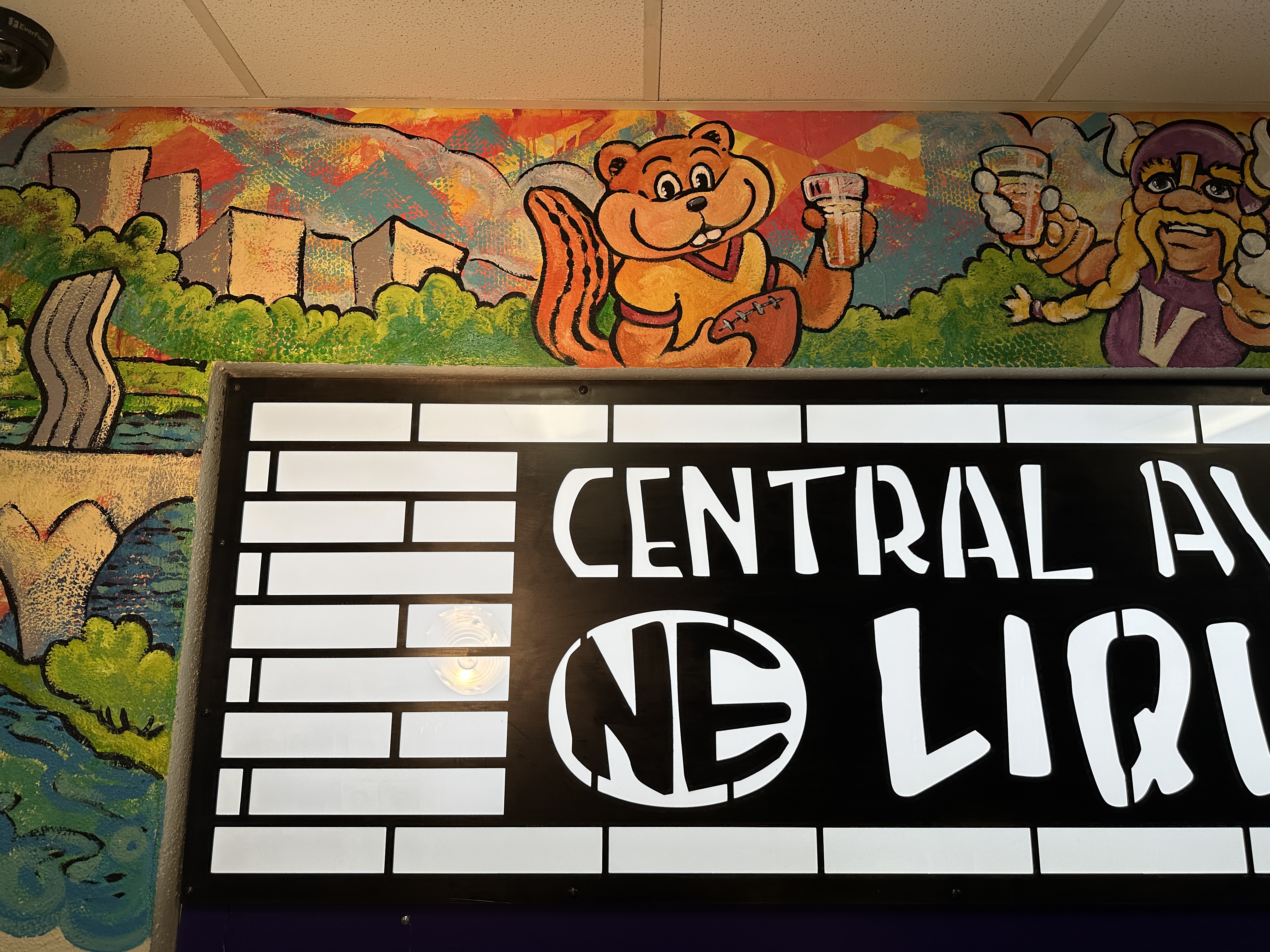Skylines and Sports mural detail