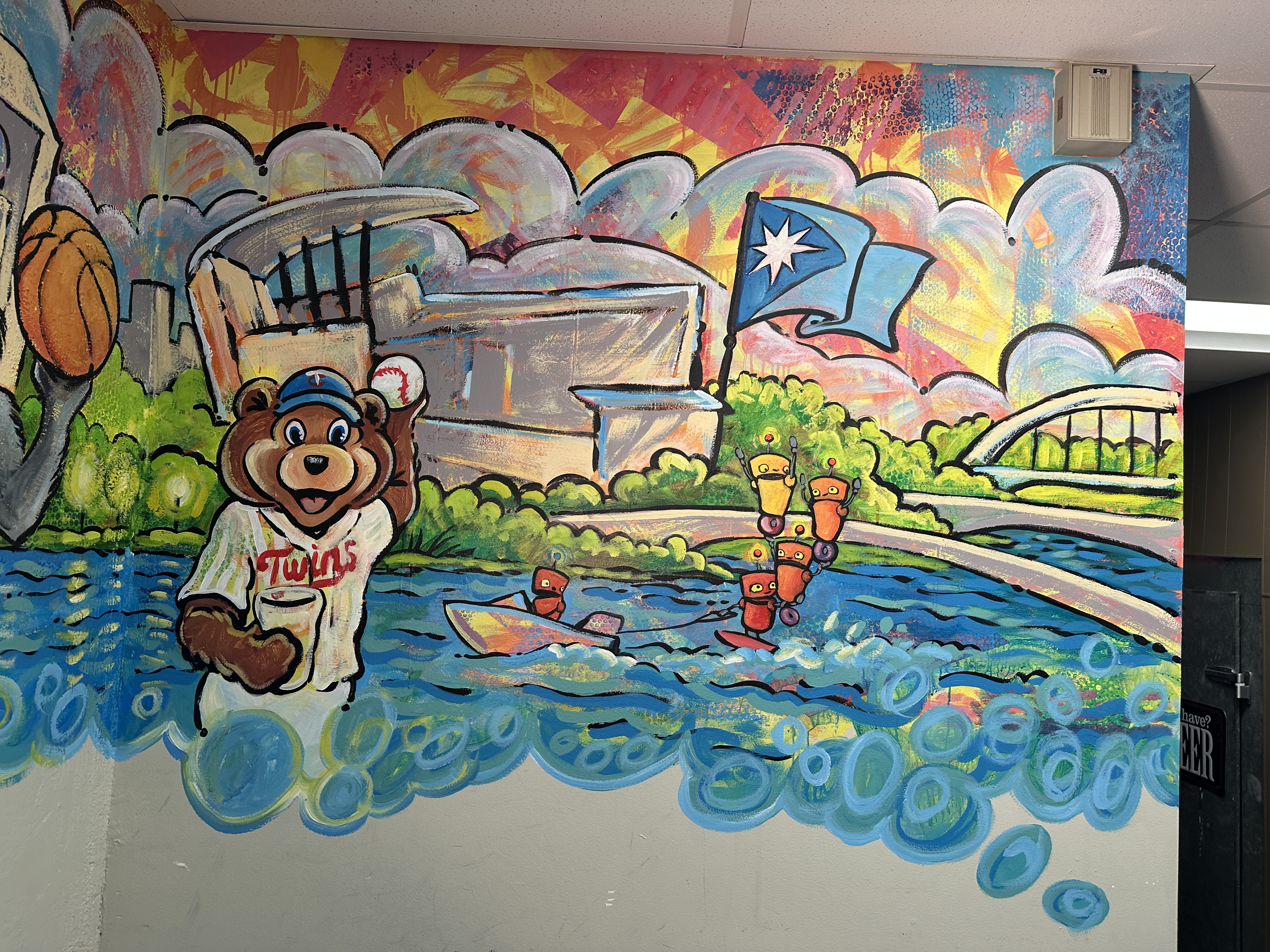 Skylines and Sports mural skyline section