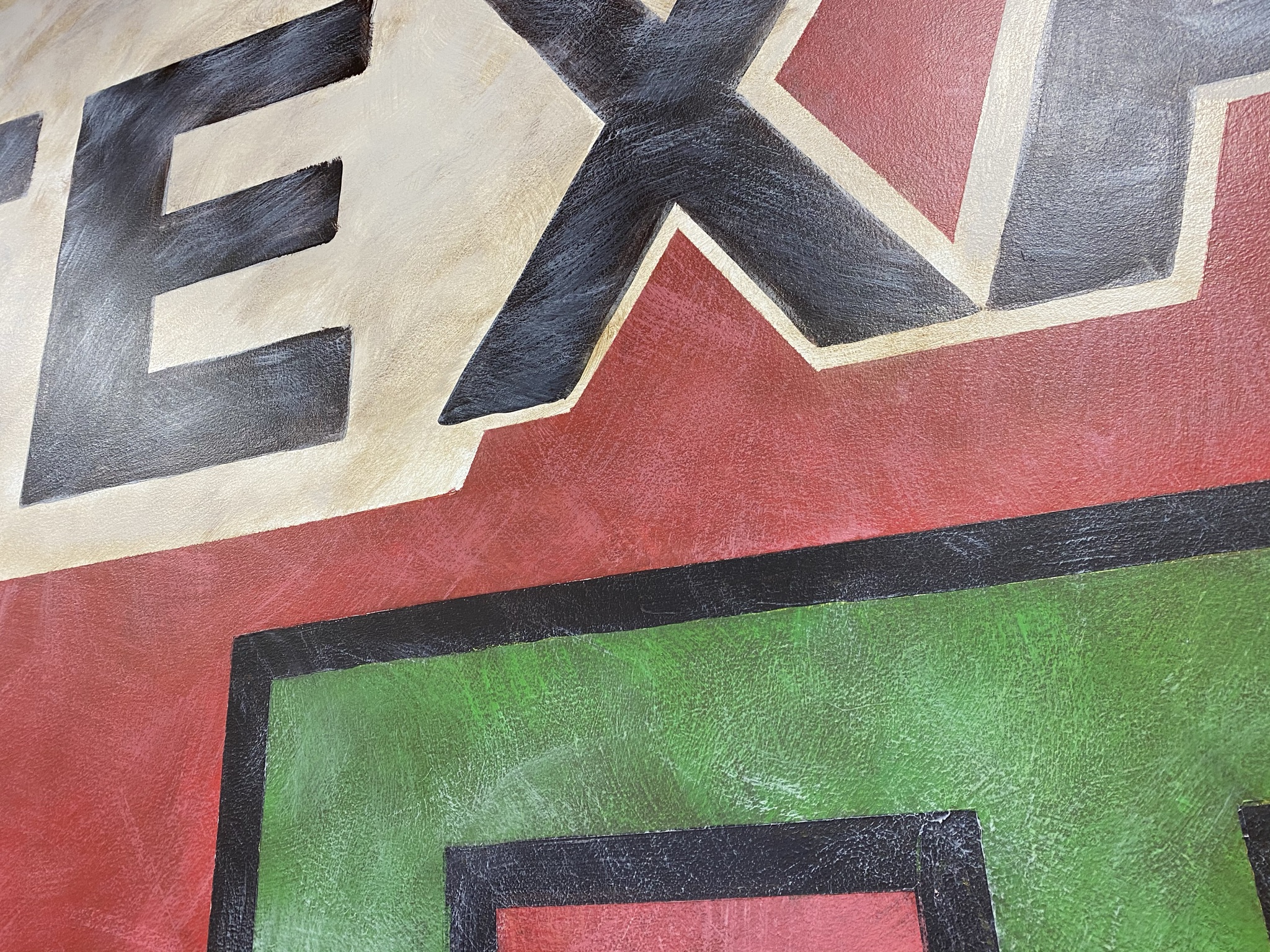 Texaco mural in progress